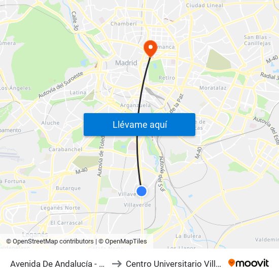 Avenida De Andalucía - Anoeta to Centro Universitario Villanueva map