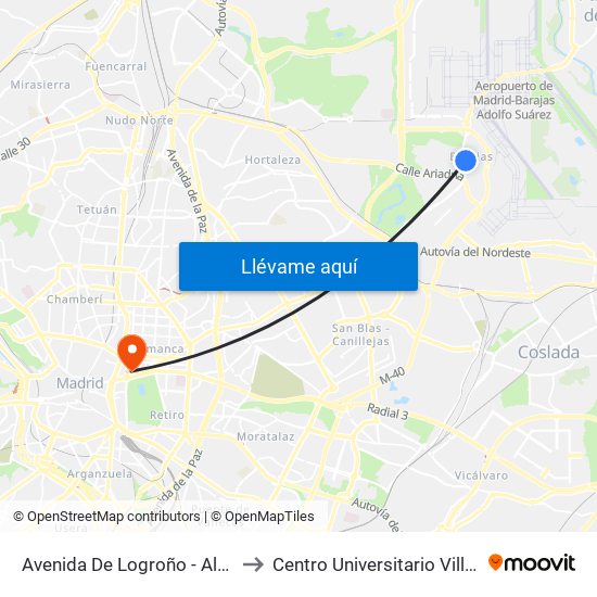 Avenida De Logroño - Algemesí to Centro Universitario Villanueva map