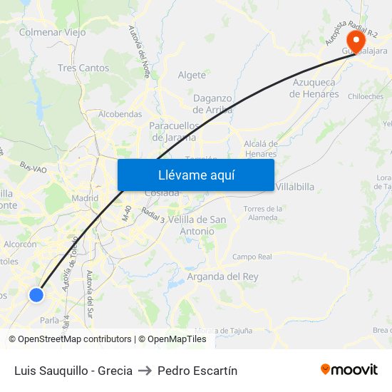 Luis Sauquillo - Grecia to Pedro Escartín map