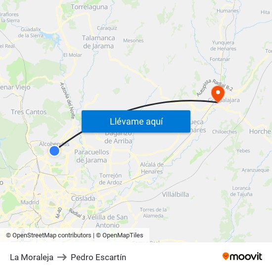 La Moraleja to Pedro Escartín map