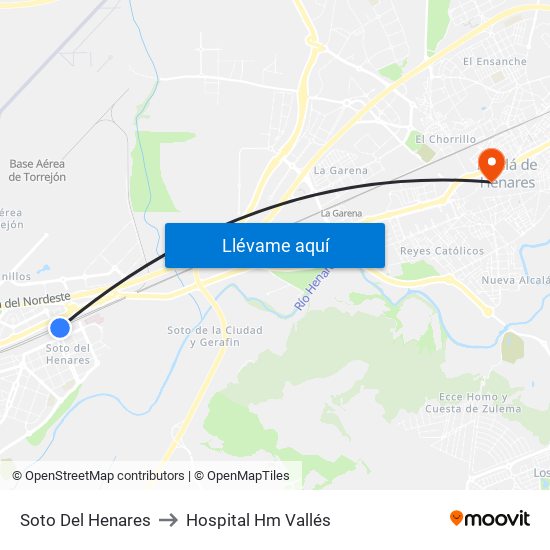 Soto Del Henares to Hospital Hm Vallés map