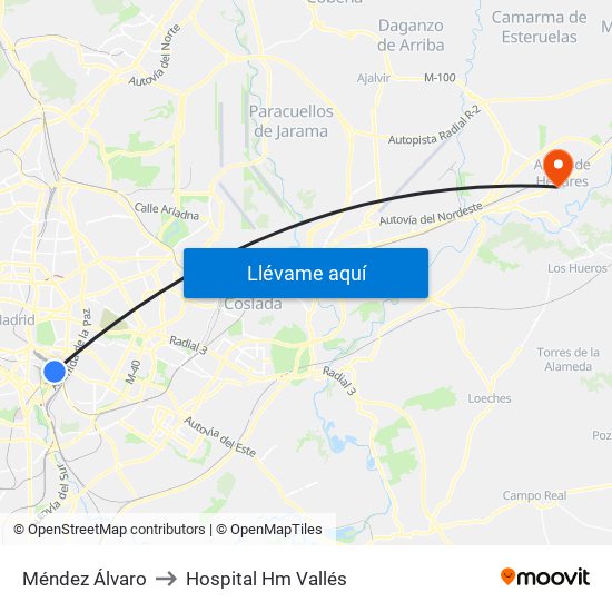 Méndez Álvaro to Hospital Hm Vallés map