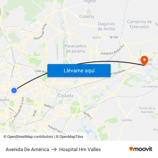 Avenida De América to Hospital Hm Vallés map