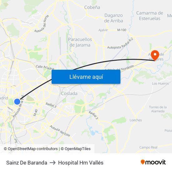 Sainz De Baranda to Hospital Hm Vallés map