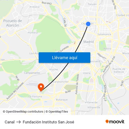 Canal to Fundación Instituto San José map