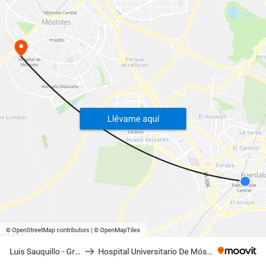 Luis Sauquillo - Grecia to Hospital Universitario De Móstoles. map