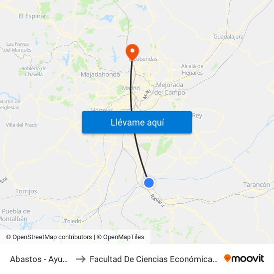 Abastos - Ayuntamiento to Facultad De Ciencias Económicas Y Empresariales map