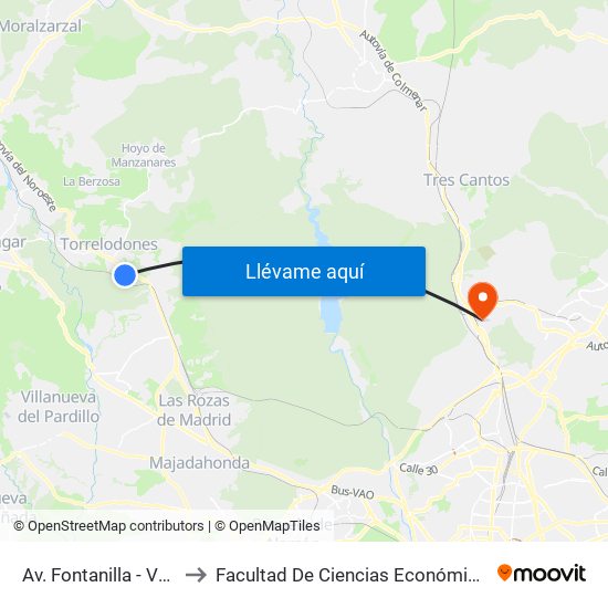 Av. Fontanilla - Valdehurones to Facultad De Ciencias Económicas Y Empresariales map