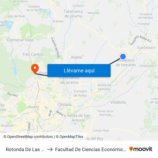 Rotonda De Las Setas, Quer to Facultad De Ciencias Económicas Y Empresariales map