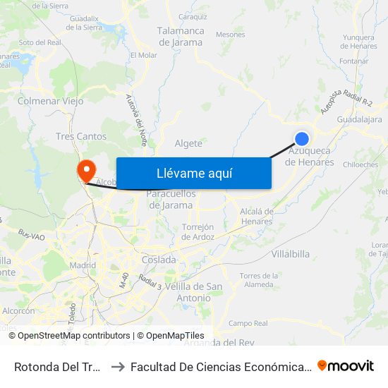 Rotonda Del Tractor, Quer to Facultad De Ciencias Económicas Y Empresariales map