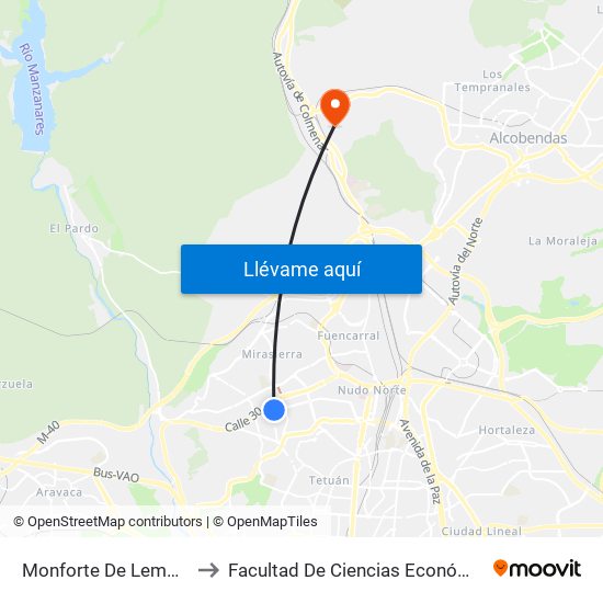 Monforte De Lemos - Ganapanes to Facultad De Ciencias Económicas Y Empresariales map
