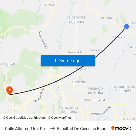 Calle Albares, Urb. Parque De Las Castillas to Facultad De Ciencias Económicas Y Empresariales map