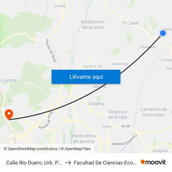 Calle Río Duero, Urb. Parque De Las Castillas to Facultad De Ciencias Económicas Y Empresariales map