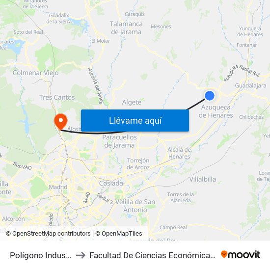 Polígono Industrial, Quer to Facultad De Ciencias Económicas Y Empresariales map