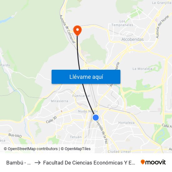 Bambú - Yuca to Facultad De Ciencias Económicas Y Empresariales map