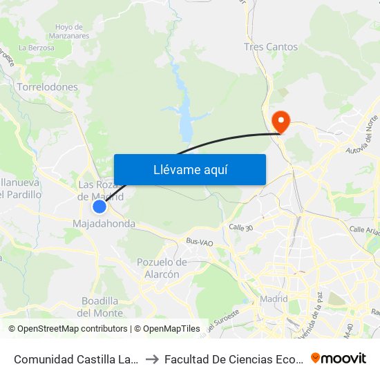 Comunidad Castilla La Mancha - Burgocentro to Facultad De Ciencias Económicas Y Empresariales map