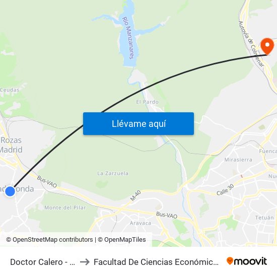 Doctor Calero - Jardinillos to Facultad De Ciencias Económicas Y Empresariales map