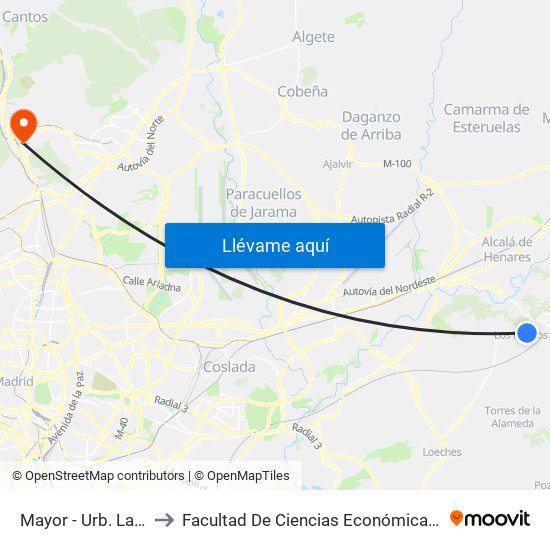 Mayor - Urb. La Alcazaba to Facultad De Ciencias Económicas Y Empresariales map