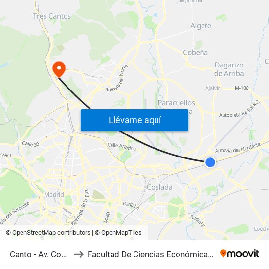 Canto - Av. Constitución to Facultad De Ciencias Económicas Y Empresariales map