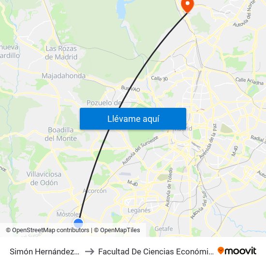 Simón Hernández - Av. Carlos V to Facultad De Ciencias Económicas Y Empresariales map