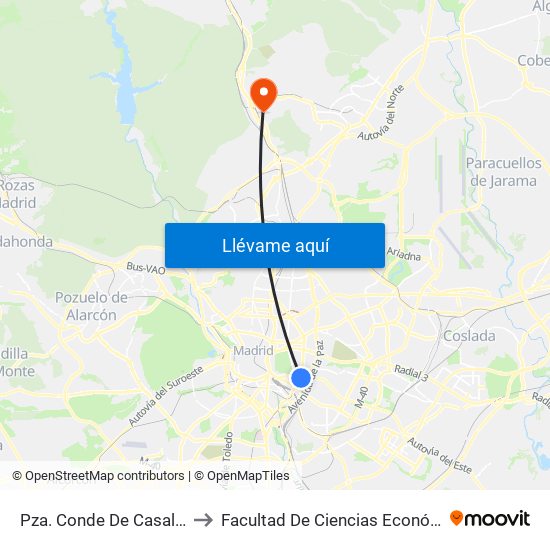 Pza. Conde De Casal - Conde De Casal to Facultad De Ciencias Económicas Y Empresariales map