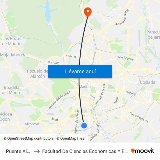 Puente Alcocer to Facultad De Ciencias Económicas Y Empresariales map