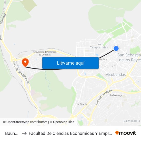 Baunatal to Facultad De Ciencias Económicas Y Empresariales map
