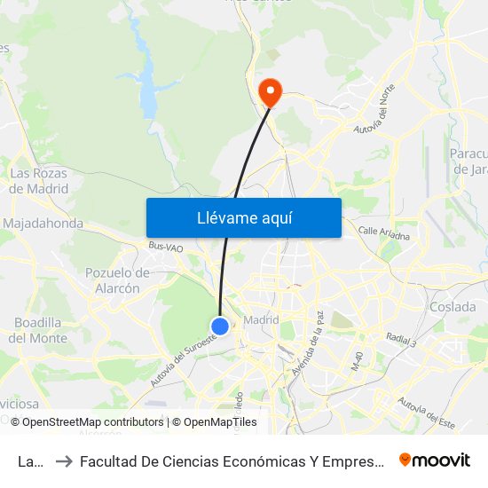 Lago to Facultad De Ciencias Económicas Y Empresariales map