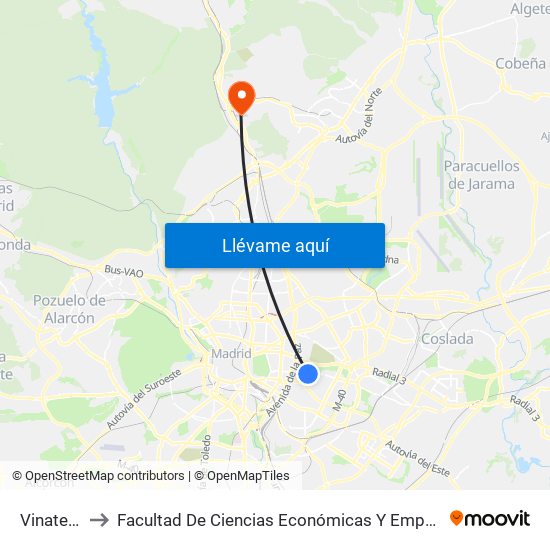 Vinateros to Facultad De Ciencias Económicas Y Empresariales map