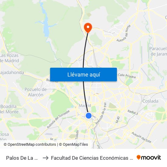 Palos De La Frontera to Facultad De Ciencias Económicas Y Empresariales map