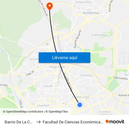 Barrio De La Concepción to Facultad De Ciencias Económicas Y Empresariales map
