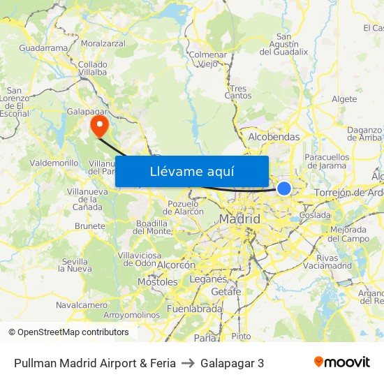 Pullman Madrid Airport & Feria to Galapagar 3 map
