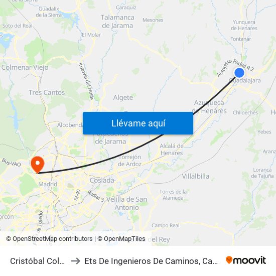 Cristóbal Colón, 302 to Ets De Ingenieros De Caminos, Canales Y Puertos map