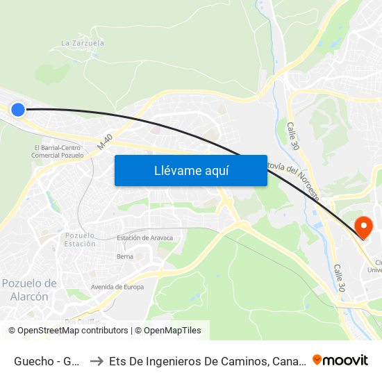 Guecho - Gobelas to Ets De Ingenieros De Caminos, Canales Y Puertos map