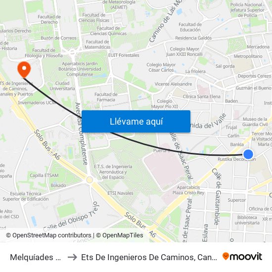 Melquíades Álvarez to Ets De Ingenieros De Caminos, Canales Y Puertos map