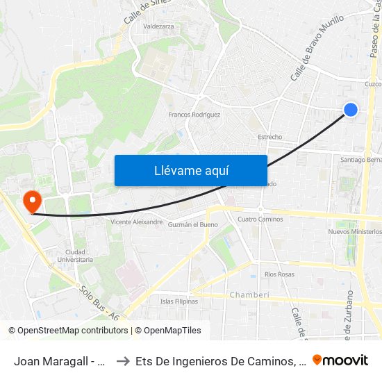 Joan Maragall - San Germán to Ets De Ingenieros De Caminos, Canales Y Puertos map