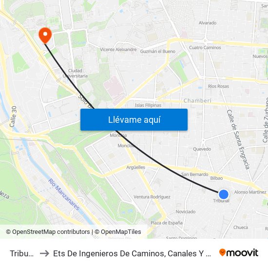 Tribunal to Ets De Ingenieros De Caminos, Canales Y Puertos map