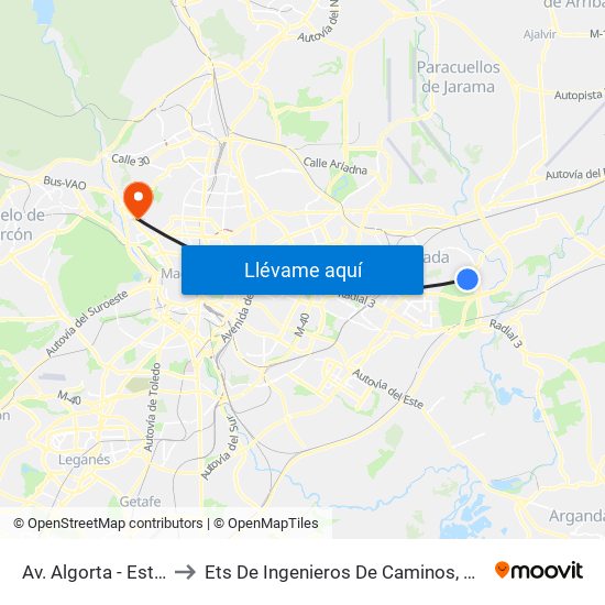 Av. Algorta - Est. Henares to Ets De Ingenieros De Caminos, Canales Y Puertos map