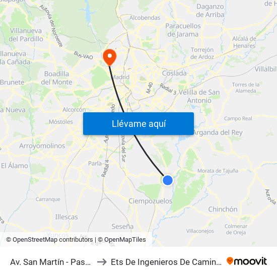 Av. San Martín - Pasaje De Los Reyes to Ets De Ingenieros De Caminos, Canales Y Puertos map