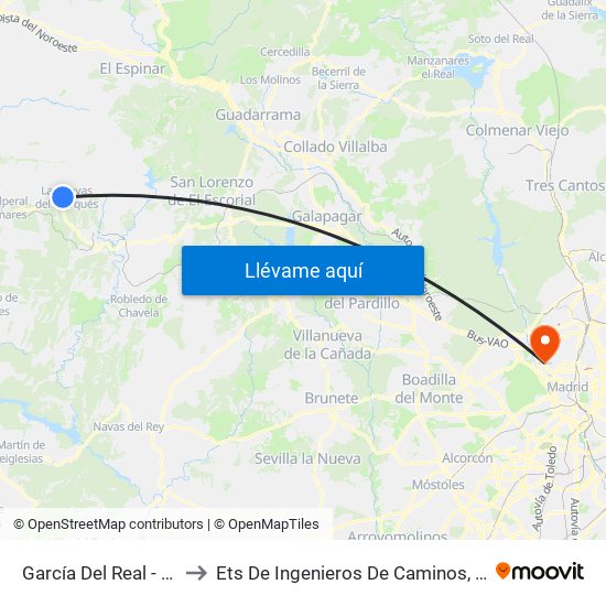 García Del Real - Trva. Sauco to Ets De Ingenieros De Caminos, Canales Y Puertos map