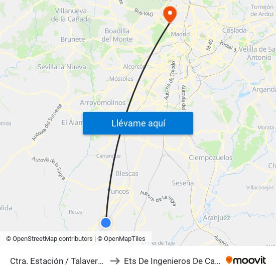 Ctra. Estación / Talavera, Villaluenga De La Sagra to Ets De Ingenieros De Caminos, Canales Y Puertos map