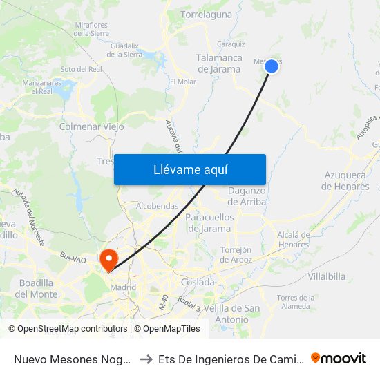 Nuevo Mesones Nogal (Vuelta), El Casar to Ets De Ingenieros De Caminos, Canales Y Puertos map