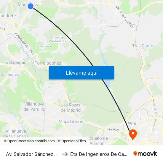 Av. Salvador Sánchez Frascuelo - Est. Buses to Ets De Ingenieros De Caminos, Canales Y Puertos map