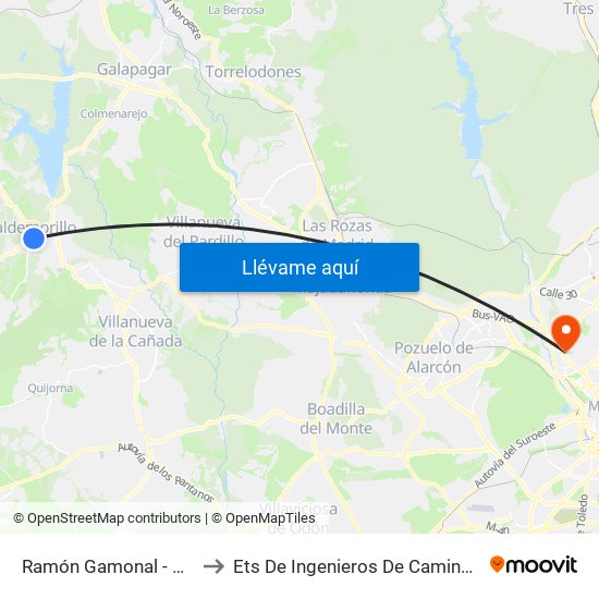 Ramón Gamonal - Centro De Salud to Ets De Ingenieros De Caminos, Canales Y Puertos map