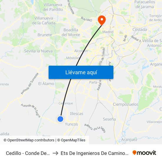 Cedillo - Conde De Cedillo Nº20 to Ets De Ingenieros De Caminos, Canales Y Puertos map