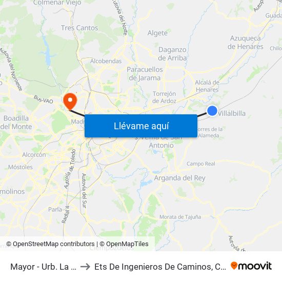 Mayor - Urb. La Alcazaba to Ets De Ingenieros De Caminos, Canales Y Puertos map