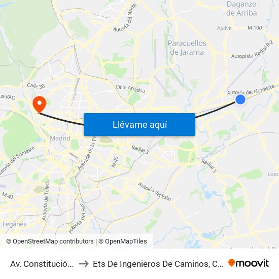 Av. Constitución - Juncal to Ets De Ingenieros De Caminos, Canales Y Puertos map
