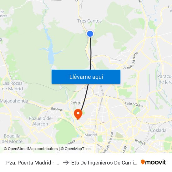 Pza. Puerta Madrid - Residencial Aislada to Ets De Ingenieros De Caminos, Canales Y Puertos map