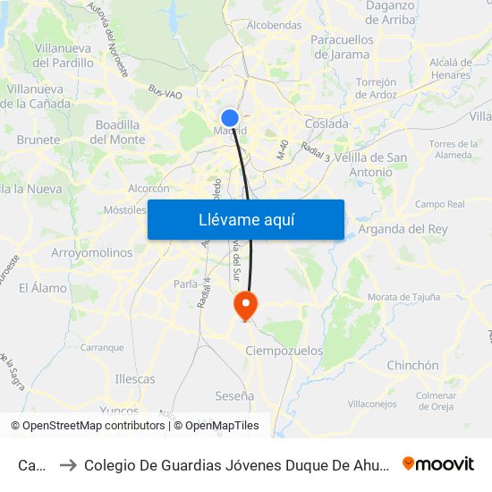 Canal to Colegio De Guardias Jóvenes Duque De Ahumada map