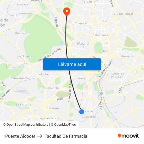 Puente Alcocer to Facultad De Farmacia map